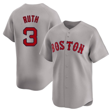 Men's Boston Red Sox Babe Ruth Gray Away Jersey - Limited