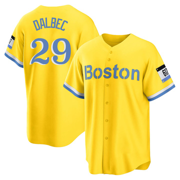 Men's Boston Red Sox Bobby Dalbec Gold/Light Blue 2021 City Connect Player Jersey - Replica