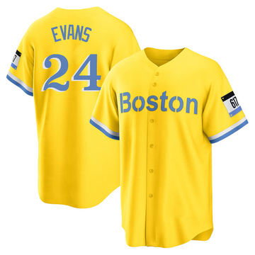 Men's Boston Red Sox Dwight Evans Gold/Light Blue 2021 City Connect Player Jersey - Replica