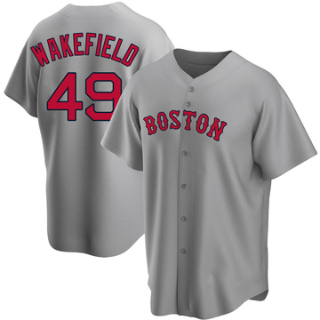Men's Boston Red Sox Tim Wakefield Gray Road Jersey - Replica